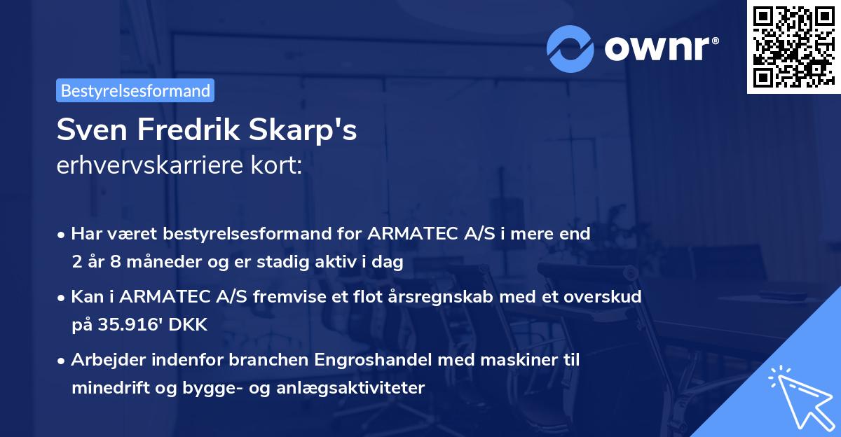 Sven Fredrik Skarp's erhvervskarriere kort