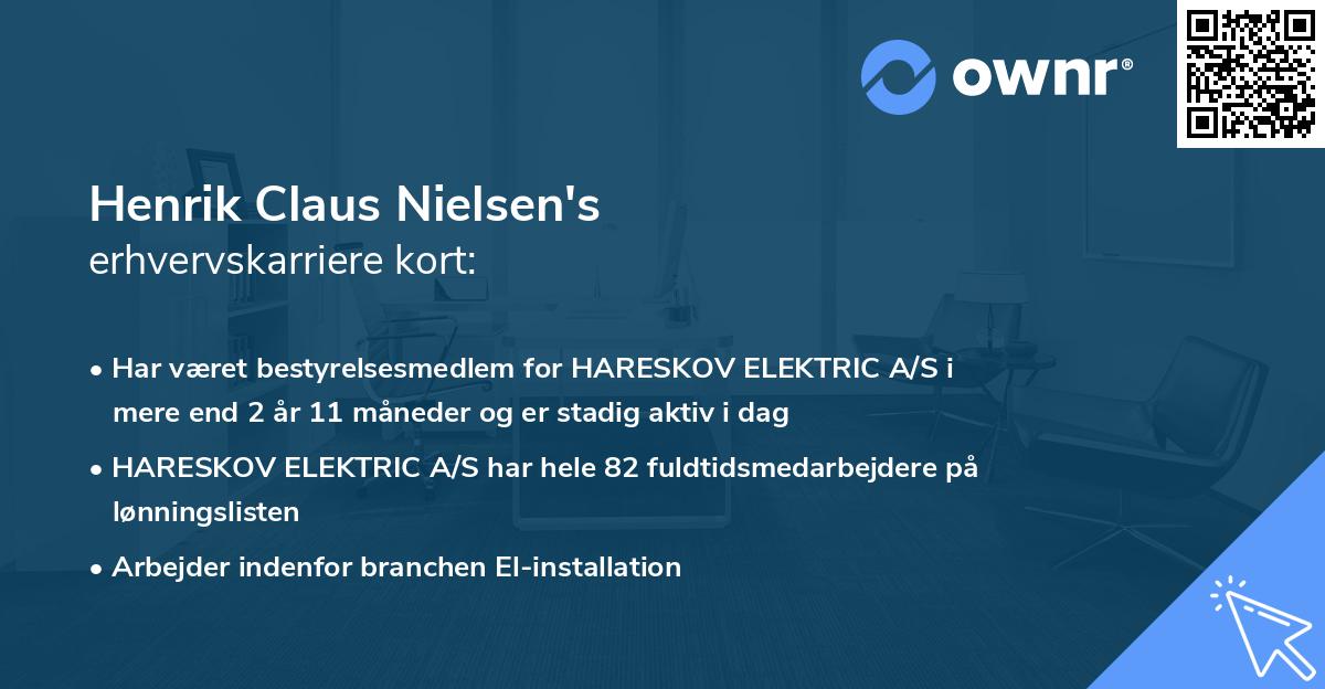 Henrik Claus Nielsen's erhvervskarriere kort