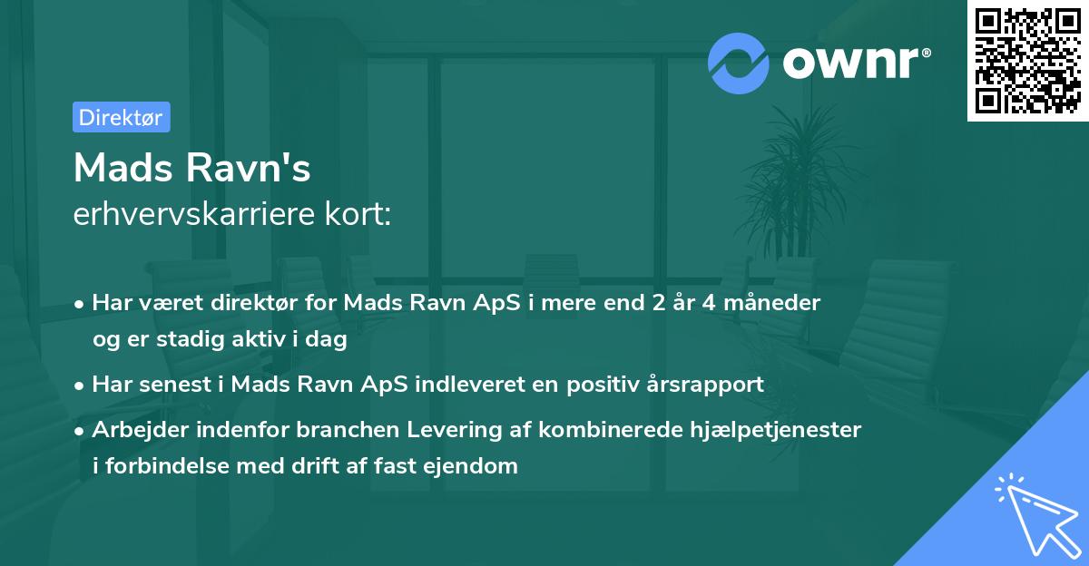 Mads Ravn's erhvervskarriere kort
