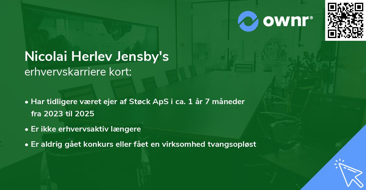 Nicolai Herlev Jensby's erhvervskarriere kort