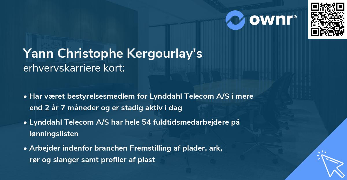 Yann Christophe Kergourlay's erhvervskarriere kort