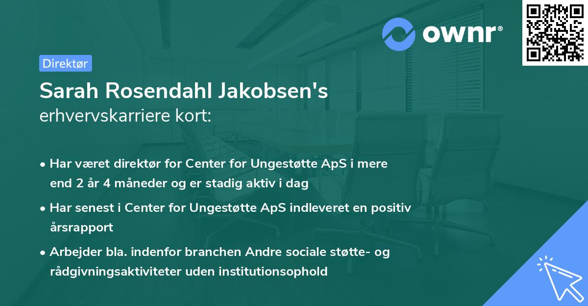Sarah Rosendahl Jakobsen's erhvervskarriere kort
