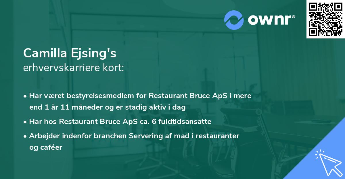 Camilla Ejsing's erhvervskarriere kort