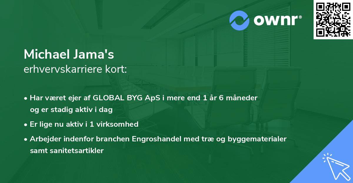 Michael Jama's erhvervskarriere kort