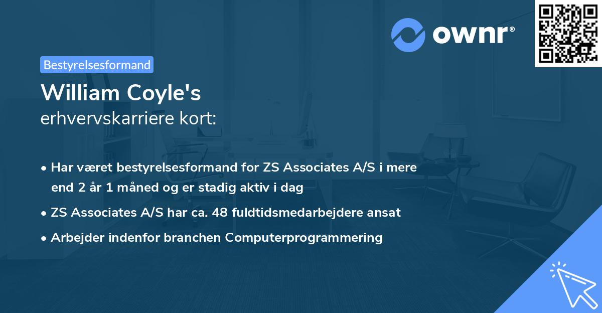 William Coyle's erhvervskarriere kort