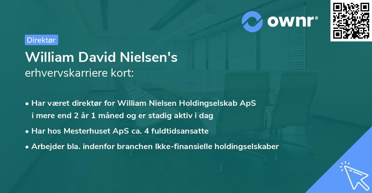William David Nielsen's erhvervskarriere kort