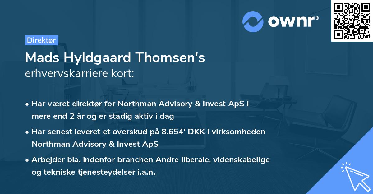 Mads Hyldgaard Thomsen's erhvervskarriere kort