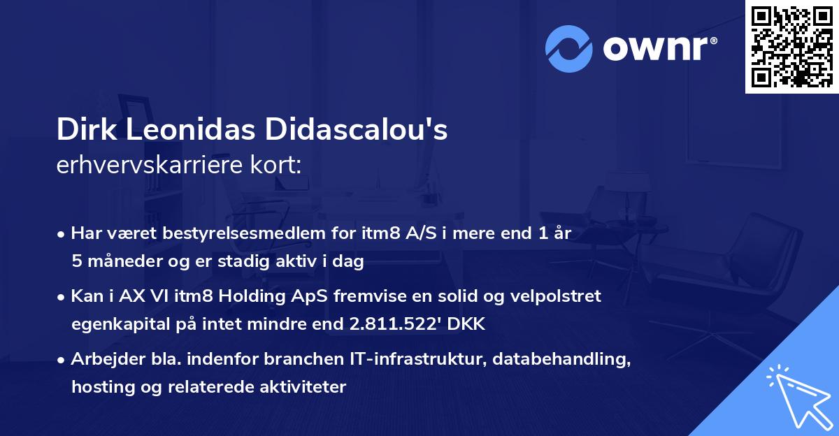Dirk Leonidas Didascalou's erhvervskarriere kort