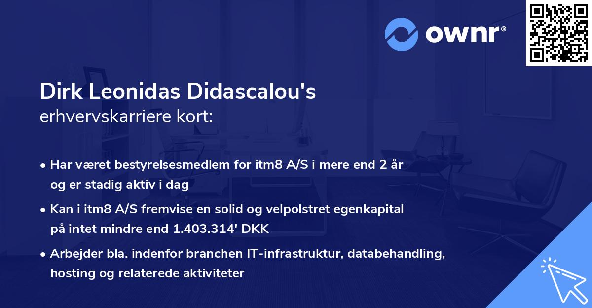 Dirk Leonidas Didascalou's erhvervskarriere kort