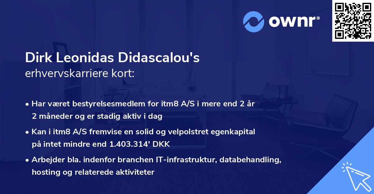 Dirk Leonidas Didascalou's erhvervskarriere kort
