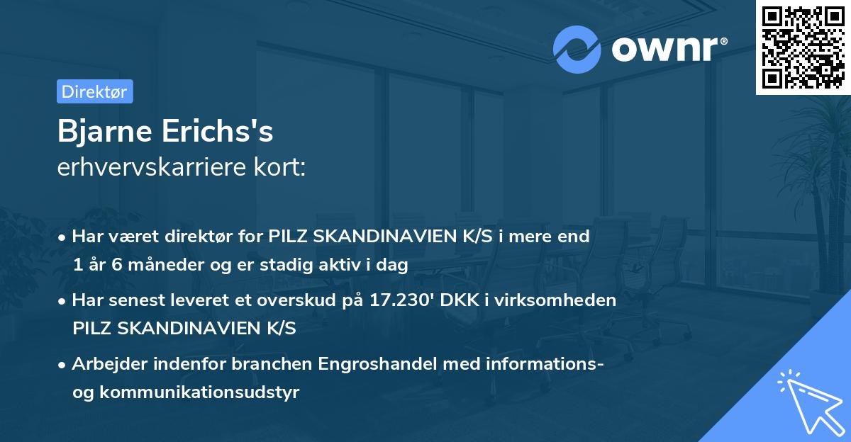 Bjarne Erichs's erhvervskarriere kort