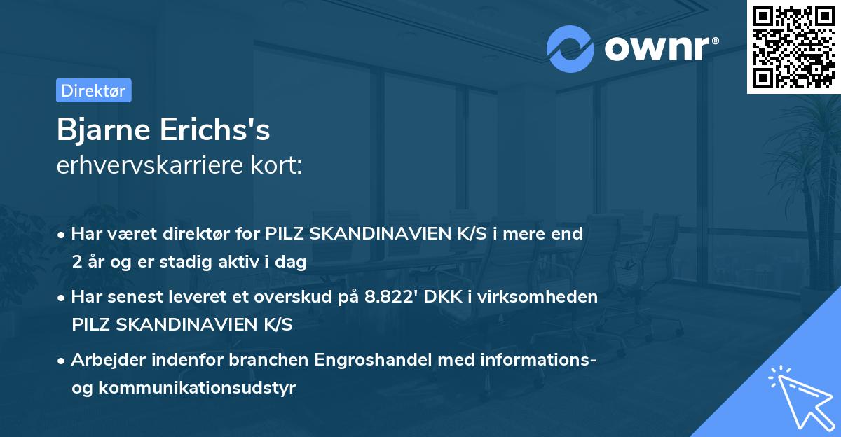 Bjarne Erichs's erhvervskarriere kort