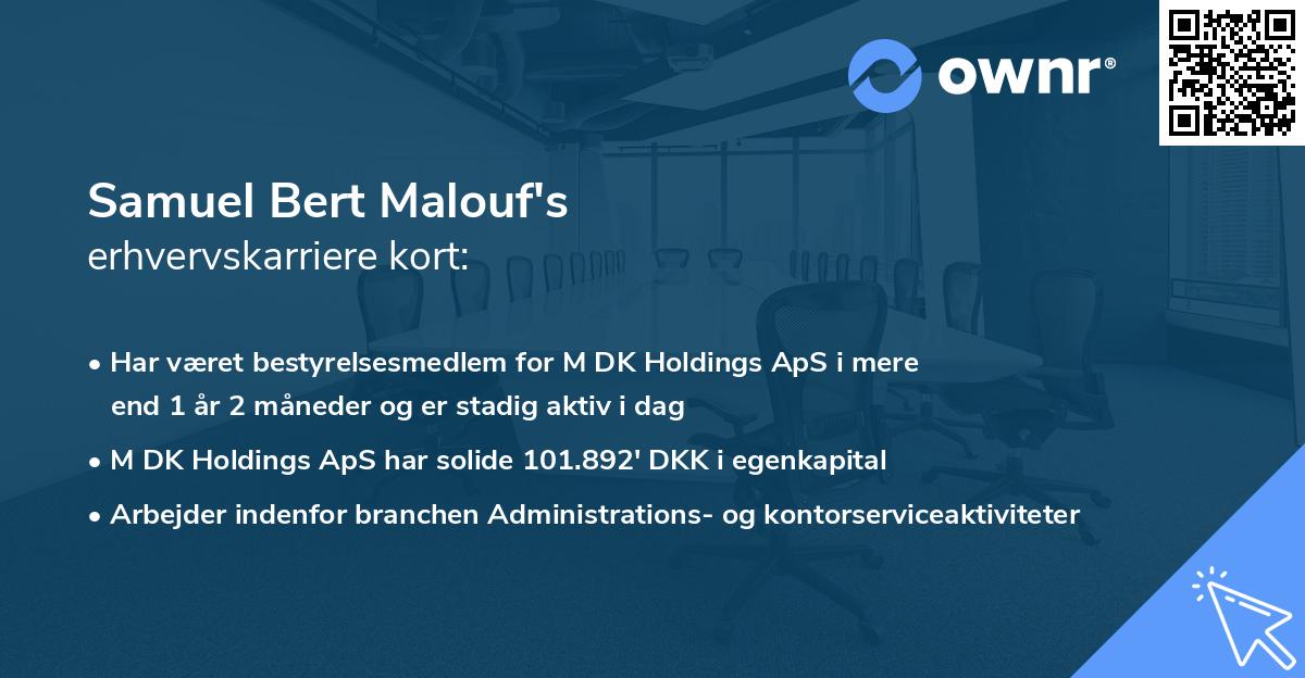 Samuel Bert Malouf's erhvervskarriere kort