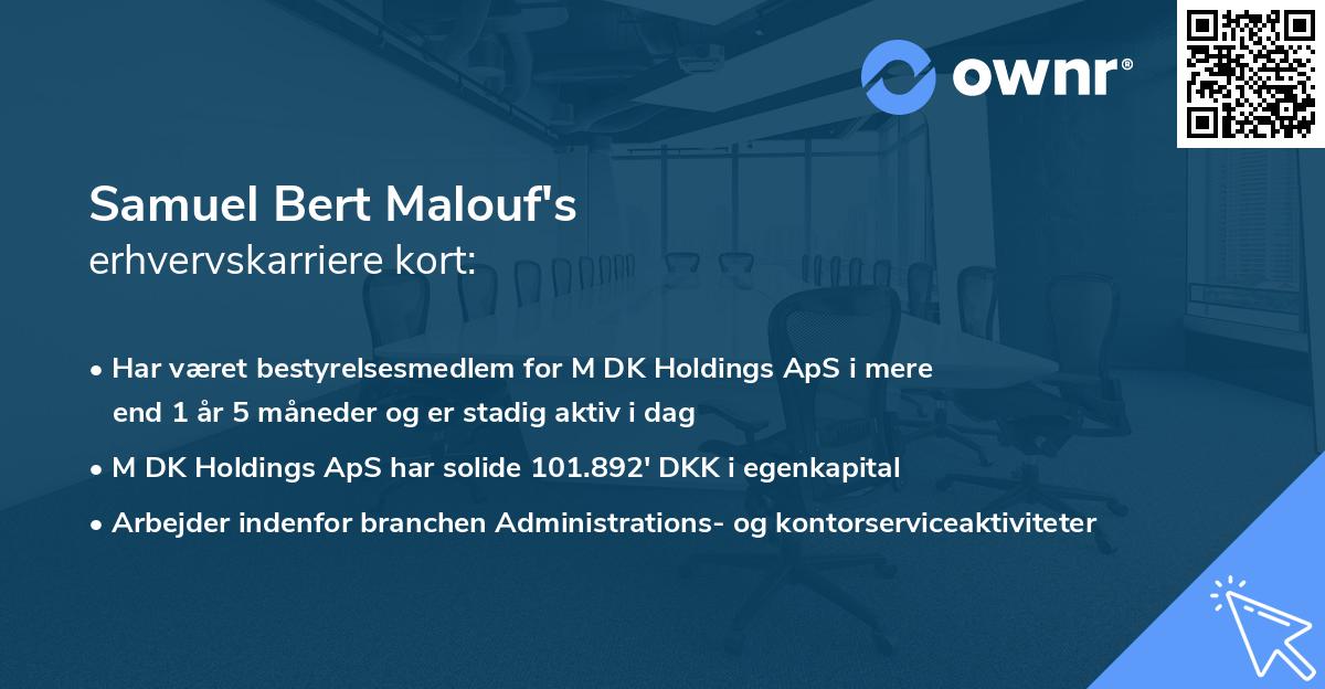 Samuel Bert Malouf's erhvervskarriere kort