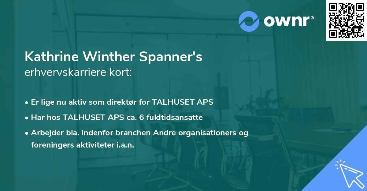 Kathrine Winther Spanner's erhvervskarriere kort