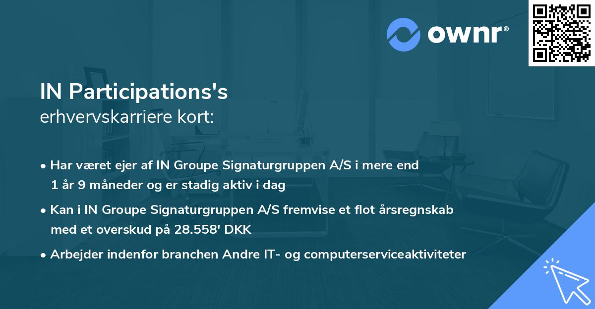 IN Participations's erhvervskarriere kort