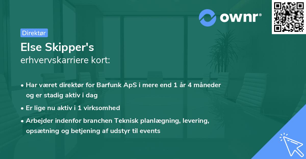 Else Skipper's erhvervskarriere kort