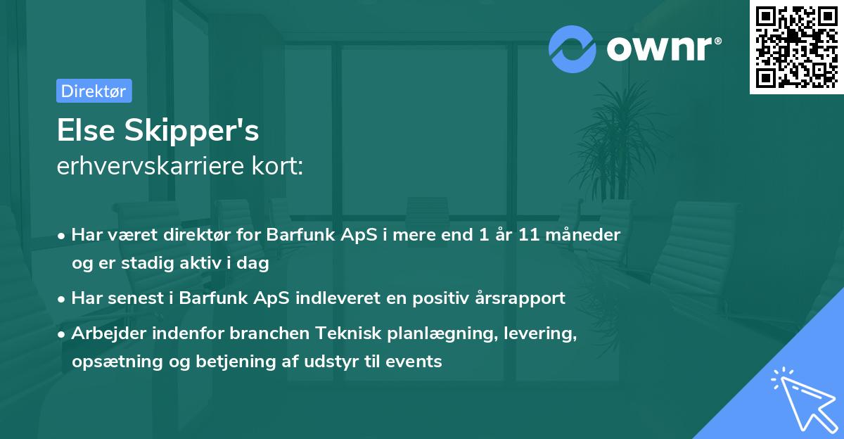 Else Skipper's erhvervskarriere kort
