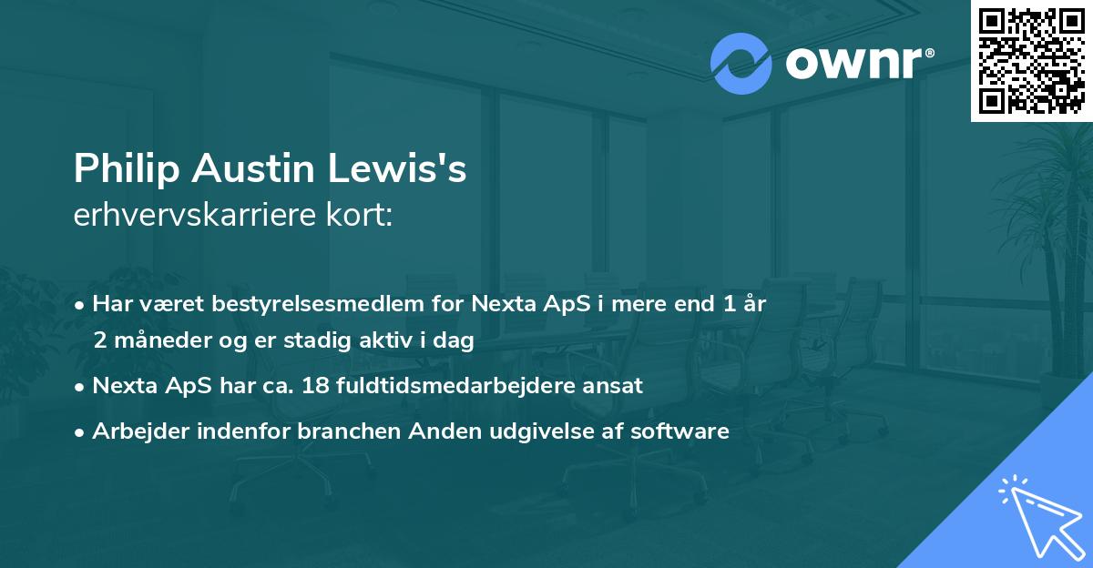 Philip Austin Lewis's erhvervskarriere kort