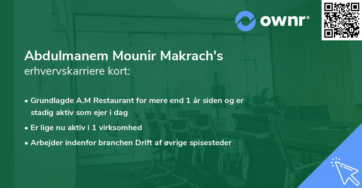 Abdulmanem Mounir Makrach's erhvervskarriere kort