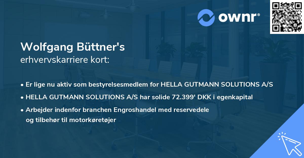 Wolfgang Büttner's erhvervskarriere kort