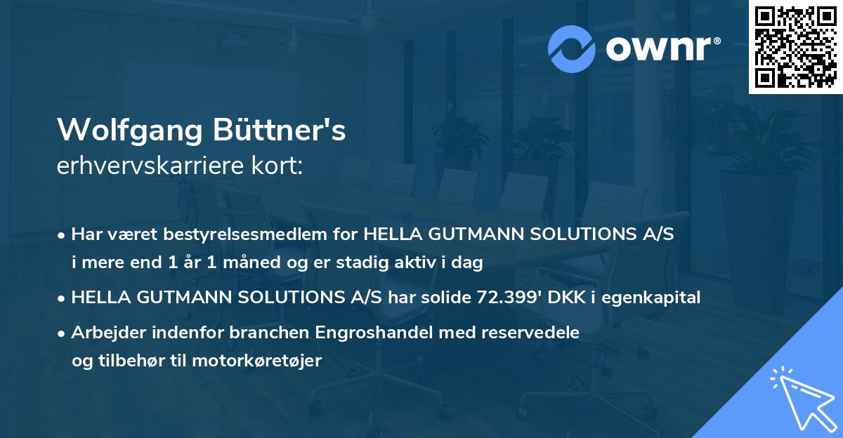 Wolfgang Büttner's erhvervskarriere kort