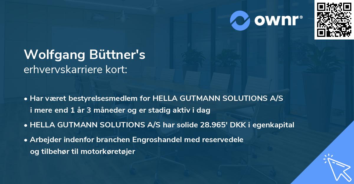 Wolfgang Büttner's erhvervskarriere kort