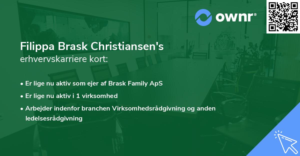 Filippa Brask Christiansen's erhvervskarriere kort