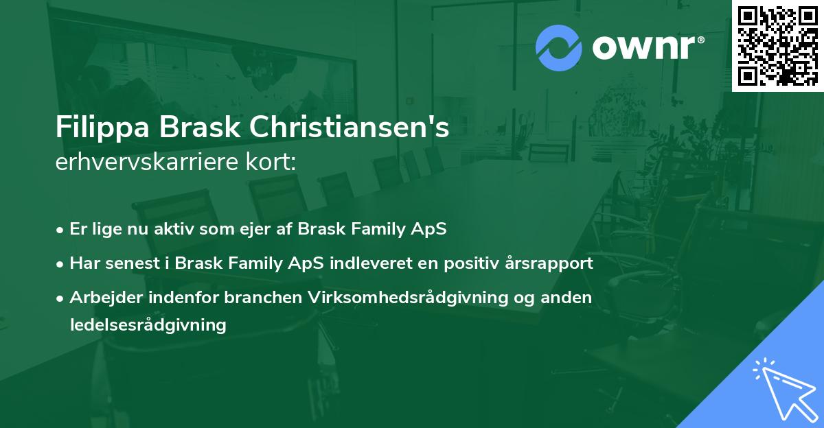 Filippa Brask Christiansen's erhvervskarriere kort