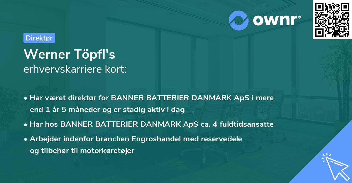 Werner Töpfl's erhvervskarriere kort