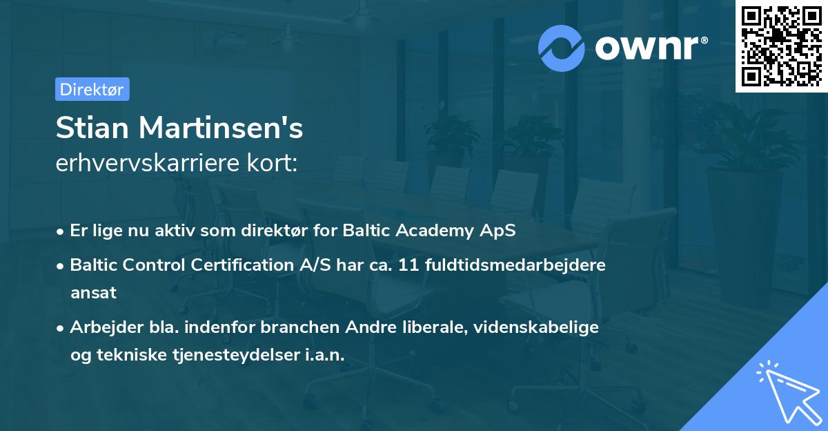 Stian Martinsen's erhvervskarriere kort