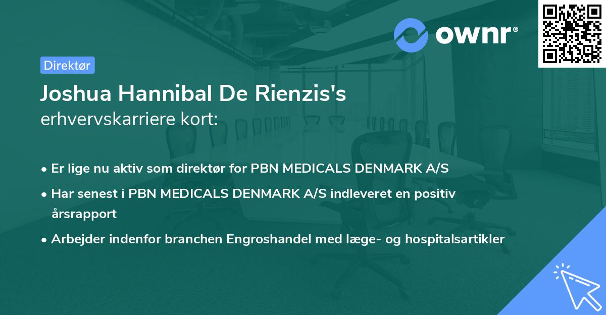 Joshua Hannibal De Rienzis's erhvervskarriere kort