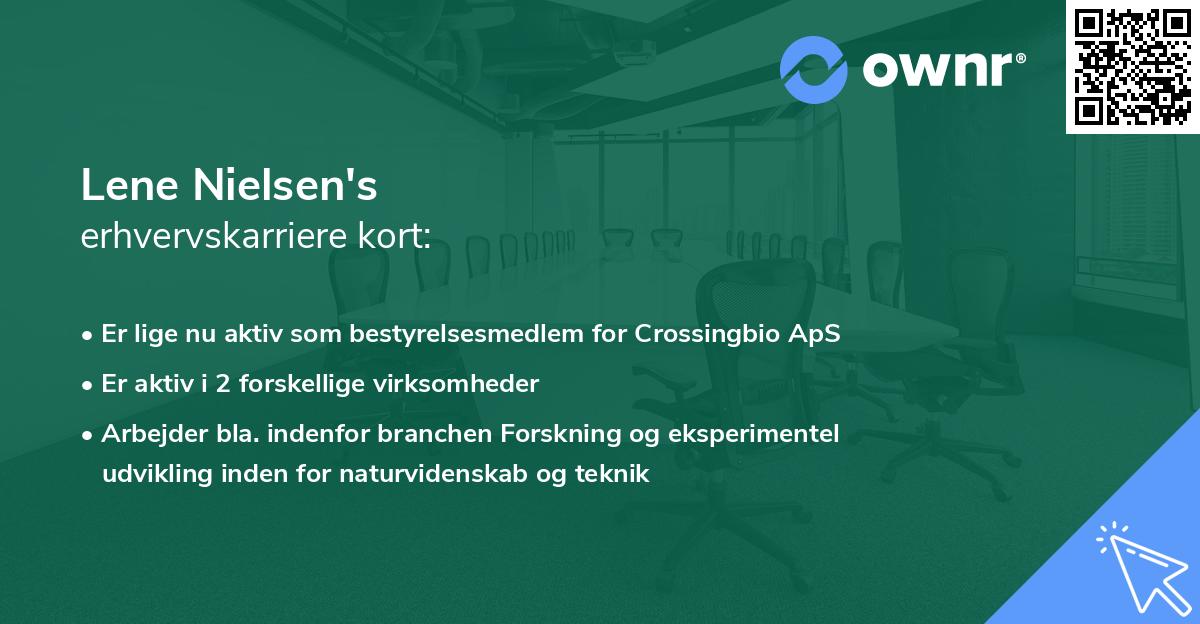 Lene Nielsen's erhvervskarriere kort