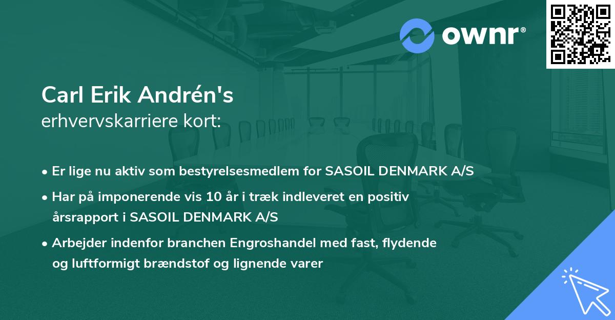 Carl Erik Andrén's erhvervskarriere kort