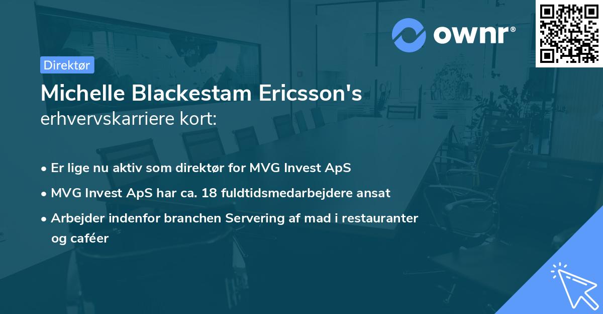 Michelle Blackestam Ericsson's erhvervskarriere kort