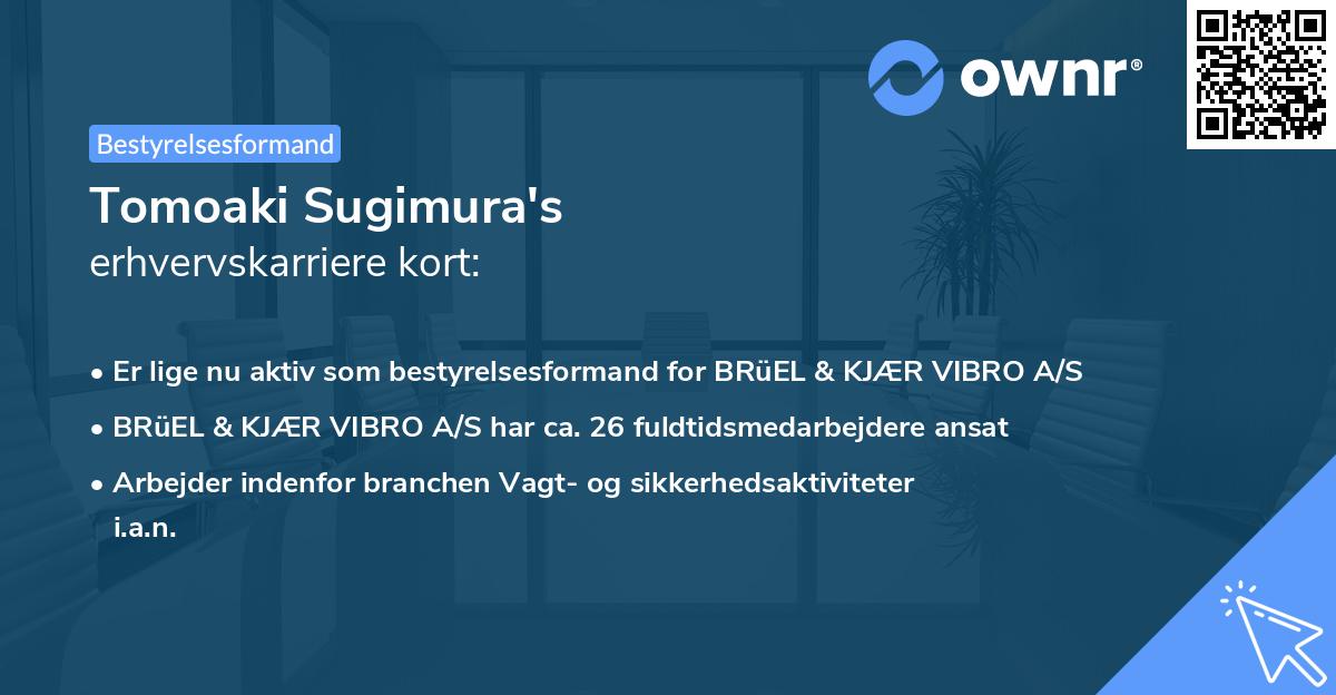 Tomoaki Sugimura's erhvervskarriere kort