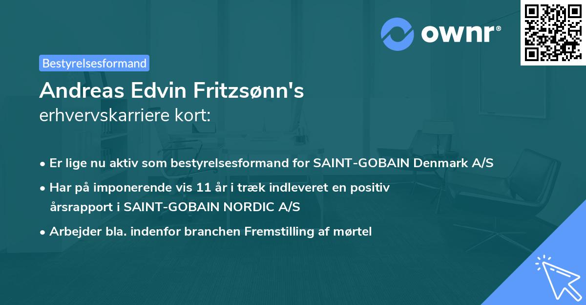 Andreas Edvin Fritzsønn's erhvervskarriere kort
