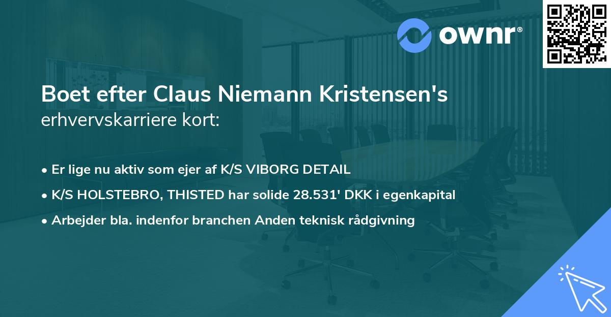 Boet efter Claus Niemann Kristensen's erhvervskarriere kort