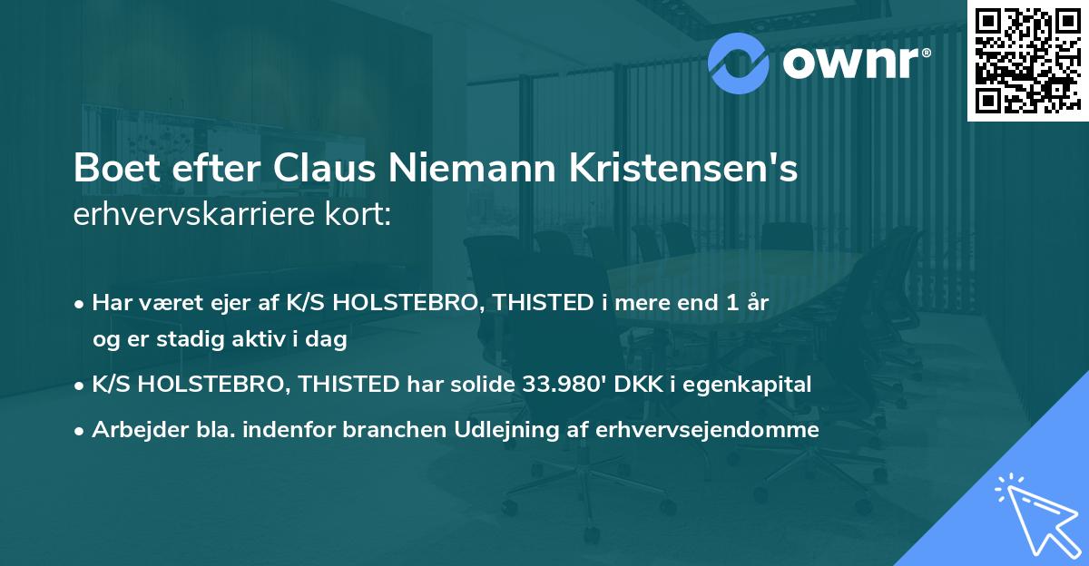 Boet efter Claus Niemann Kristensen's erhvervskarriere kort