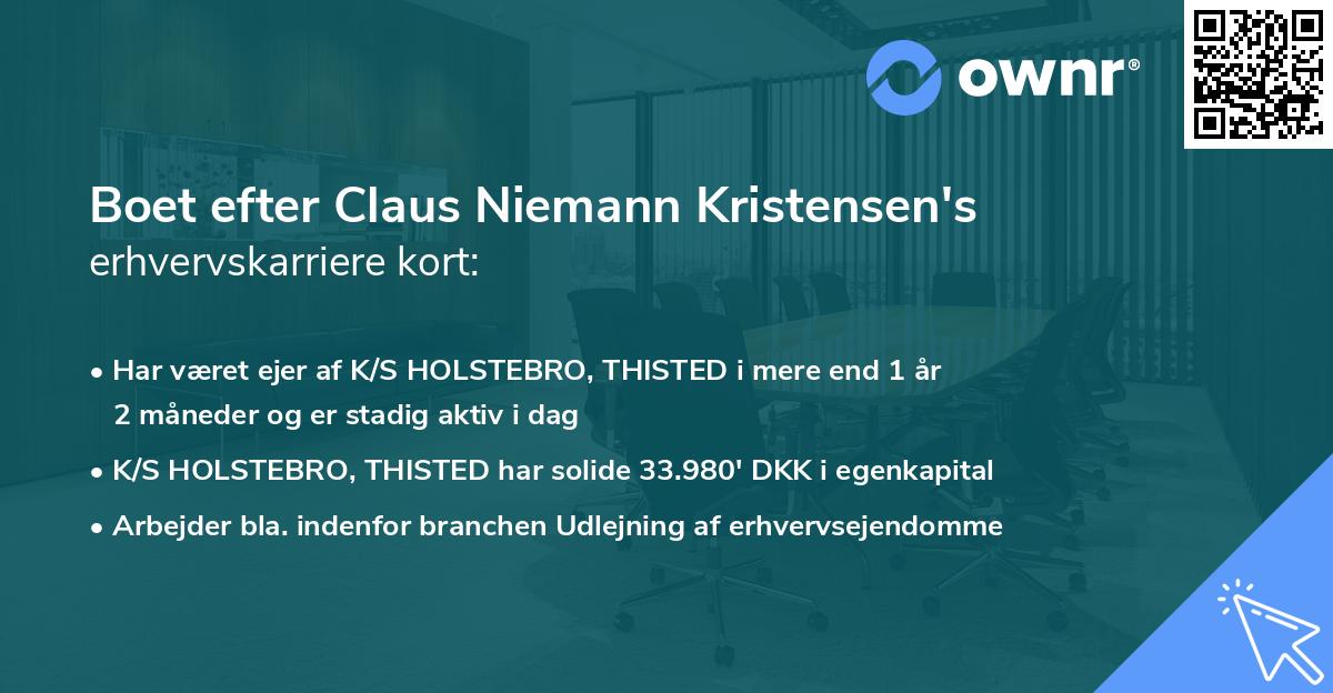 Boet efter Claus Niemann Kristensen's erhvervskarriere kort