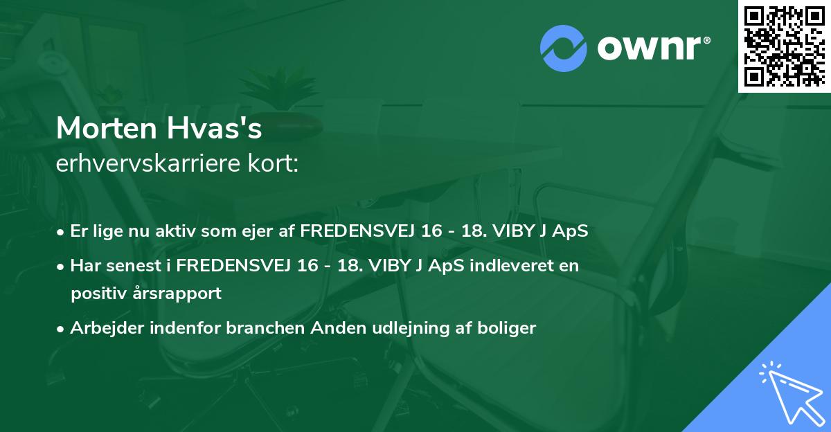 Morten Hvas's erhvervskarriere kort