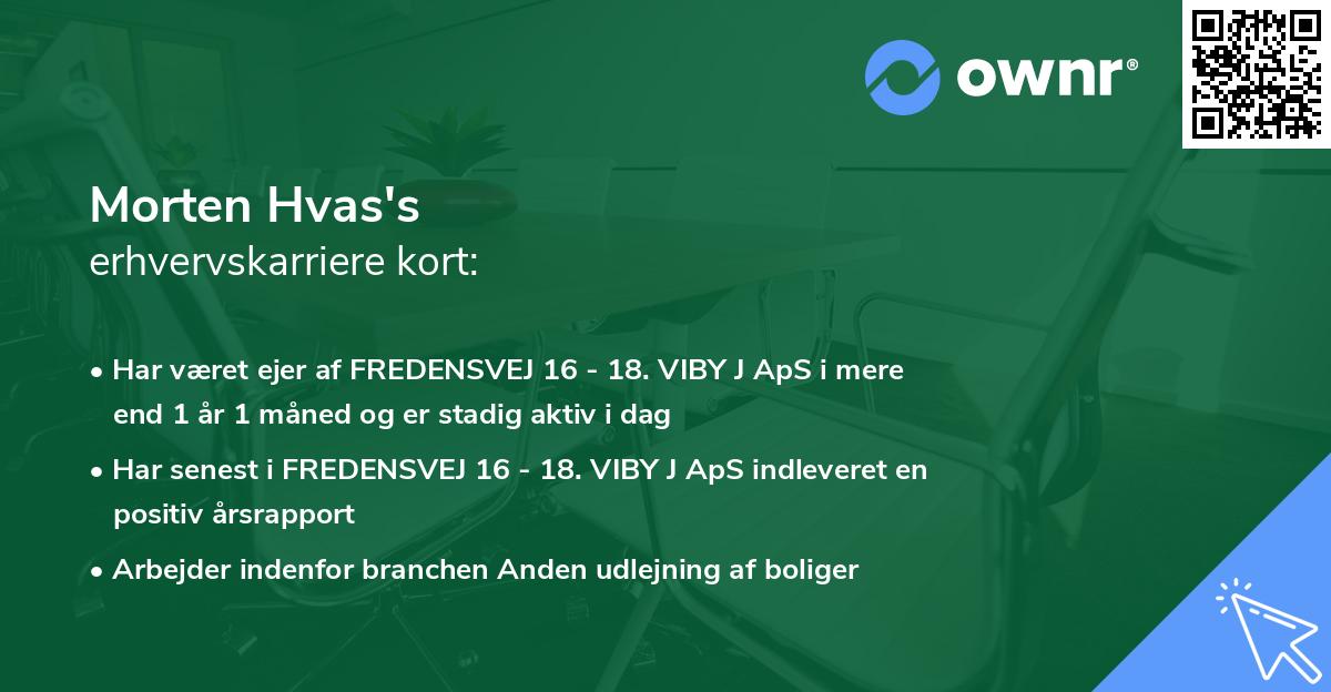 Morten Hvas's erhvervskarriere kort