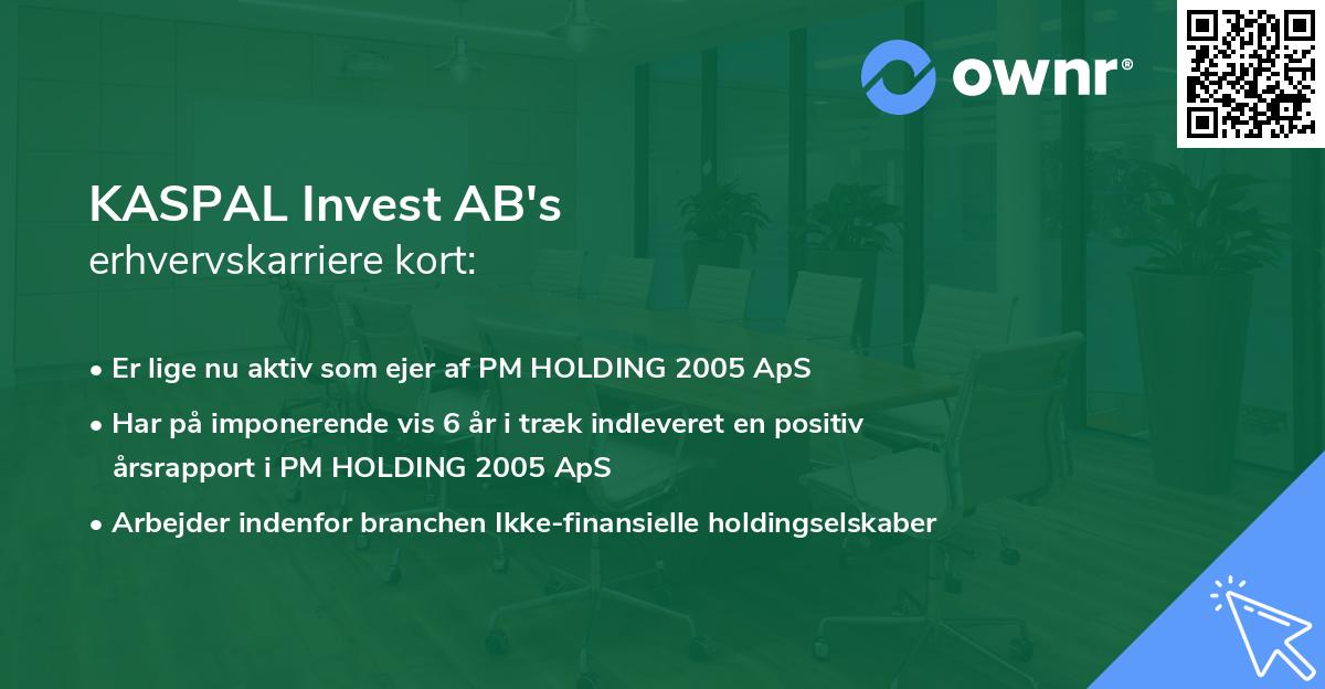 KASPAL Invest AB's erhvervskarriere kort