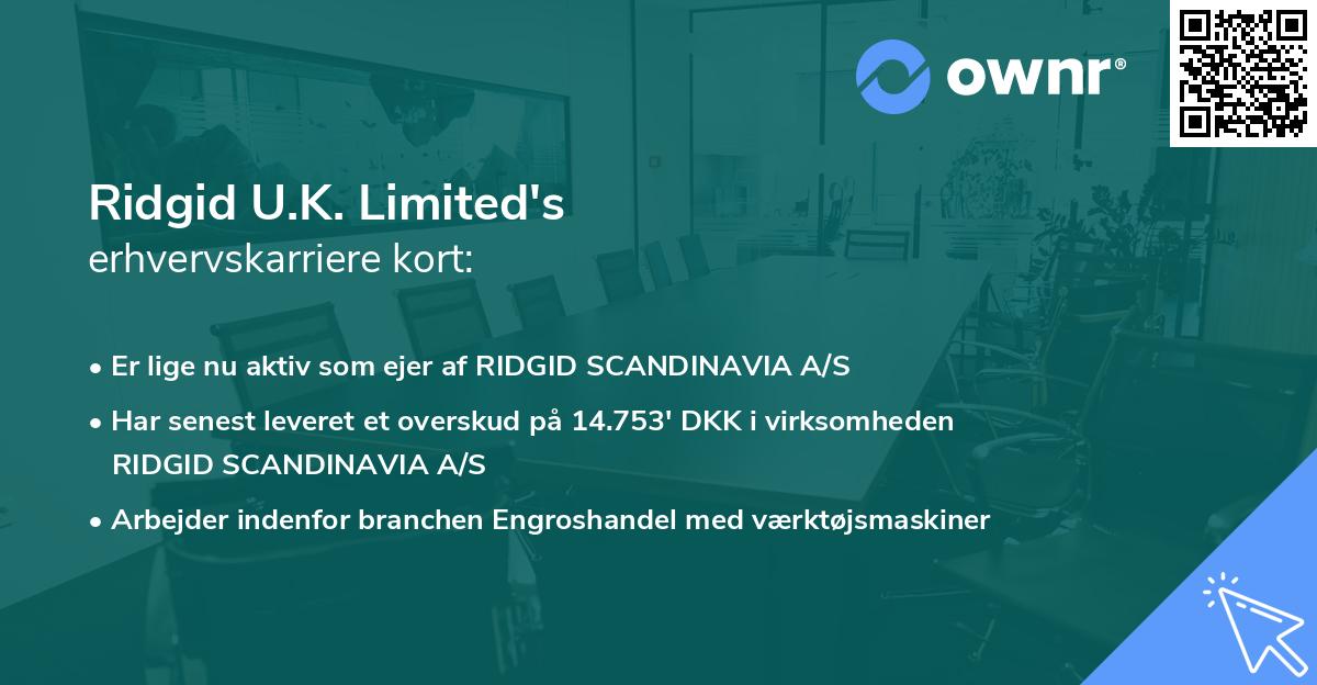 Ridgid U.K. Limited's erhvervskarriere kort