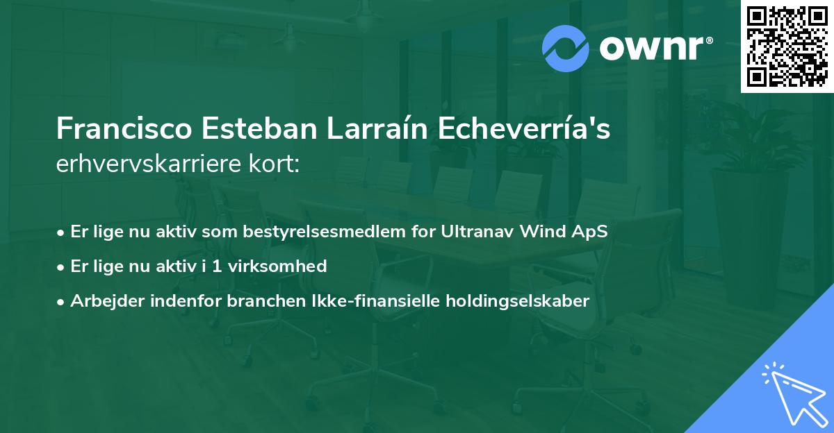 Francisco Esteban Larraín Echeverría's erhvervskarriere kort