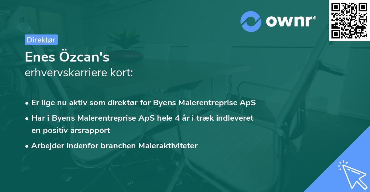 Enes Özcan's erhvervskarriere kort