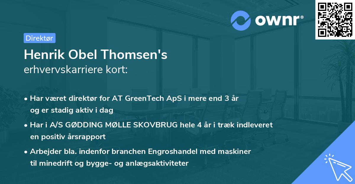 Henrik Obel Thomsen's erhvervskarriere kort