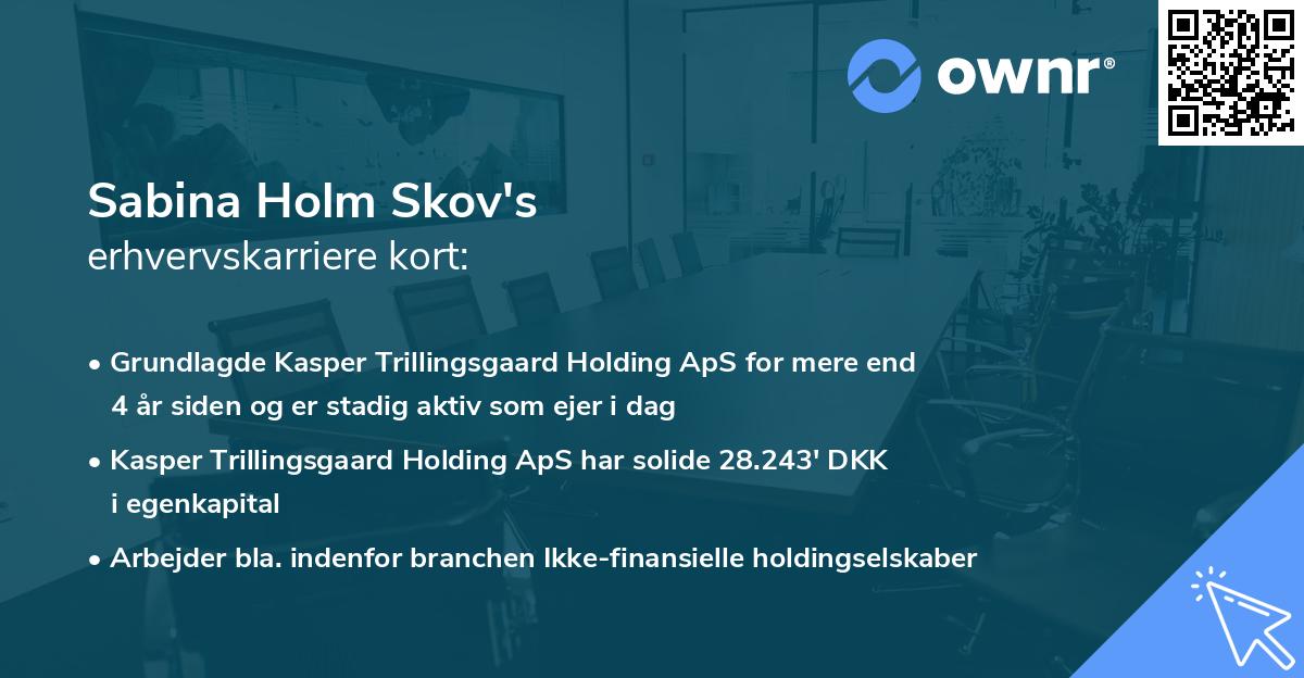 Sabina Holm Skov's erhvervskarriere kort