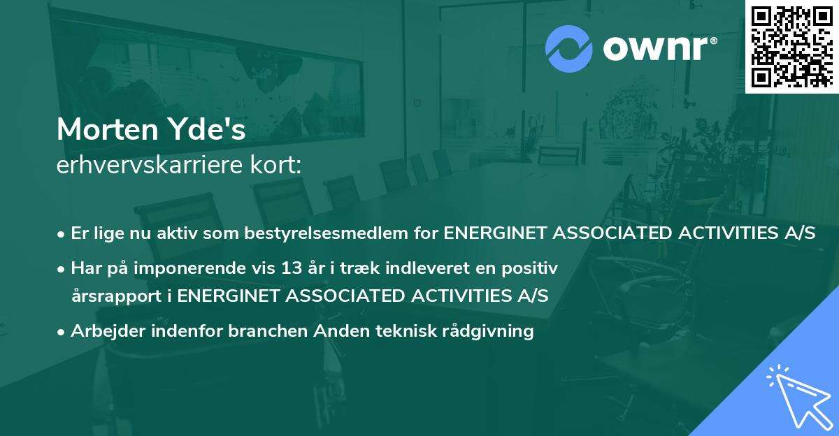 Morten Yde's erhvervskarriere kort
