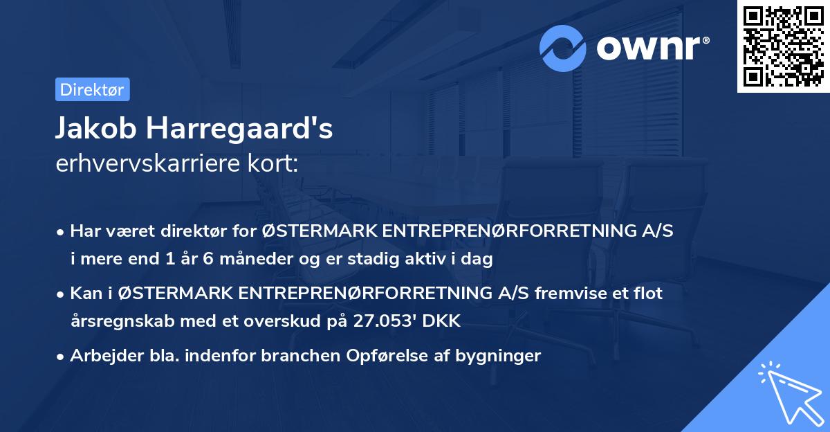 Jakob Harregaard's erhvervskarriere kort